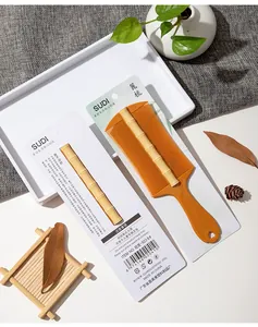 Bamboo-joint double-sided fine-tooth comb in individual card packaging