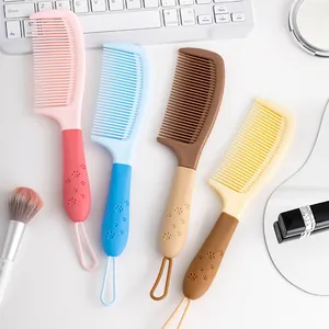 Peigne Démêlant Portable Avec Poignée Suspendue Pour Enfants Filles Motif Patte De Chat Mini Brosse À Cheveux Voyage