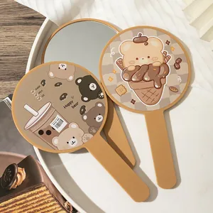 Süßer Cartoon Bär Schokolade Braun Handspiegel Set perfekt als Geburtstagsgeschenk für Mädchen