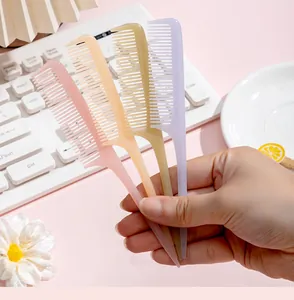 Set of 4 colorful fine-tooth tail combs for precise hair styling and sectioning