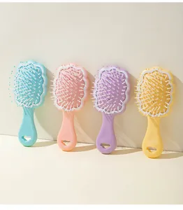 Pastel cloud-shaped hairbrush set for children featuring blue pink purple yellow colors