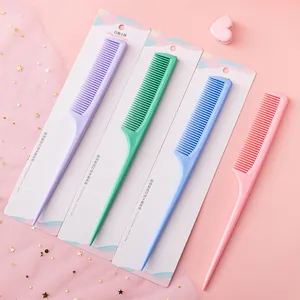 Professional SD701 Rat Tail Comb Macaron Color Plastic Fine Tooth Hair Parting Styling Comb For Hairdressing Salon Tool