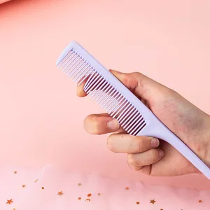 Professional purple plastic rat tail comb for precise hair styling and parting sectioning
