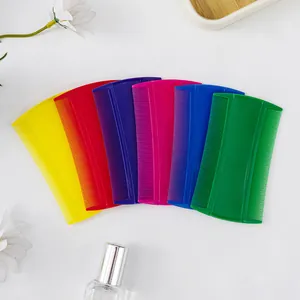 Set of colorful double-sided fine-tooth pet lice and flea combs for dog cat grooming
