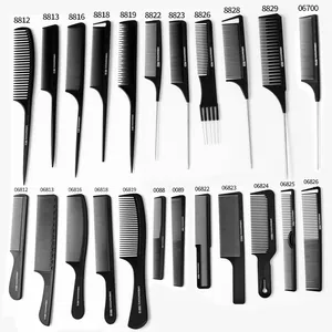 Professional Anti-static Hairdressing Rat-tail Comb Nylon Carbon Fiber Styling Hair Comb Salon Barbershop Fine Tooth Hair Brush For Haircutting