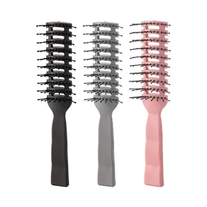 Professional Men Vent Brush Scalp Massage Comb Hair Styling Volumizing Curved Hollow Design Portable Plastic Hairbrush Tool