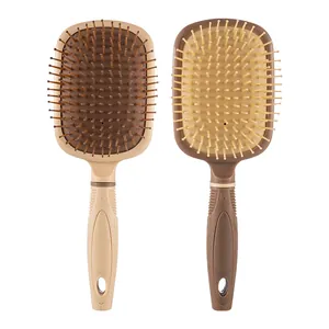 Lot de brosses à cheveux massantes antistatiques professionnelles en beige et marron