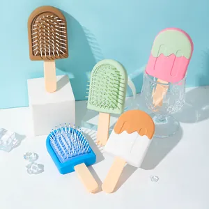 Set di spazzole per capelli a forma di ghiacciolo in vari colori pastello vivaci