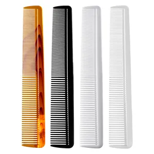 Set of four professional plastic hair styling combs in assorted colors for salon