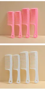 Pettini professionali a denti larghi in rosa e bianco per districare capelli ricci