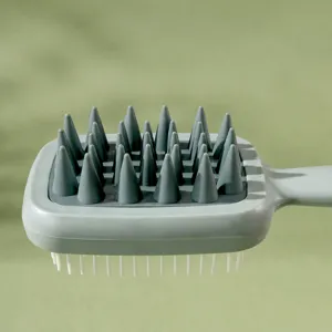 Brosse de massage du cuir chevelu double face pour nettoyage et détente