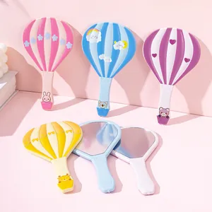 Espejo de Mano Lindo con Forma de Globo Aerostático Espejo de Maquillaje Portátil con Patrón de Animales para Mujeres Niñas Viaje