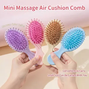 Cute Mini Cushion Hair Brush Portable Travel Airbag Massage Comb Detangling Brush For Kids Women Macaron Color Hairdressing Tool