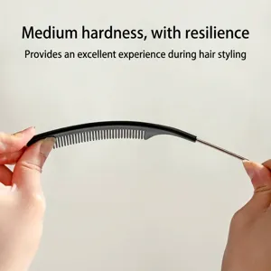 Professional steel needle rat tail comb with flexible teeth for hair styling and parting
