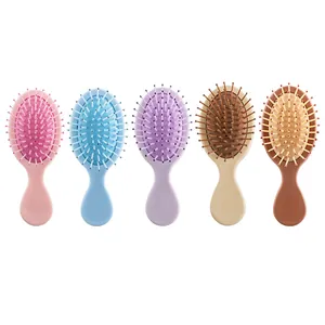 Set of 5 colorful mini portable airbag massage hairbrushes for kids and travel use