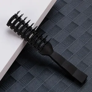 Professional black plastic vent hair brush for men's pompadour and hair styling