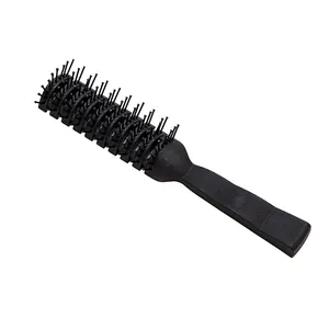 Professional black plastic vented hairbrush for men styling pompadour and slick back hair