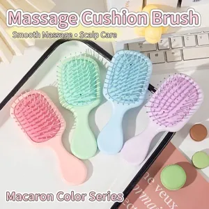 Mini Portable Air Cushion Hair Comb For Women Kids Massage Hair Brush Cute Macaron Colors Small Detangling Comb
