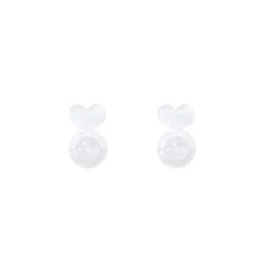Transparent heart-shaped silicone supportive earring backs for anti-sagging and security