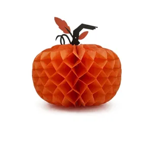 Oranje papieren pompoen honingraat bal voor Halloween decor