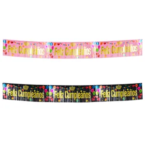 Feliz Cumpleaños fringe banner for birthday party wall and table decoration supplies