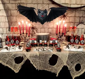 Decorative 3D honeycomb bat hanging for a spooky Halloween party scene layout decoration
