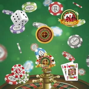Detaillierter Größenratgeber für Casino-Party-Hängewirbel mit Würfeln und Karten.