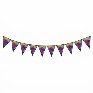 Colorful rainbow Halloween triangular bunting banner shown on a clean white background