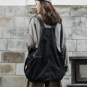 Large capacity black techwear crossbody bag perfect for street style fashion outfits