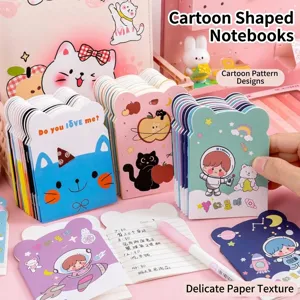 Cute cartoon shaped notebooks with colorful covers for school students