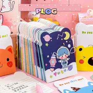 Cute portable cartoon-shaped notebooks and diaries for students in multiple patterns