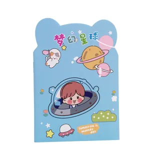 Cute cartoon space themed shaped notebook for kids