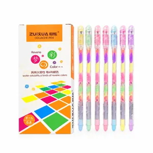 Regenboog Gelpen Veelkleurige Gradiënt Inkt Tekenpen Voor Studenten Kunst Journaling Fluorescerende Highlighter Kantoor Schoolbenodigdheden
