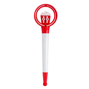 Cute cartoon popcorn fidget spinner ballpoint pen for students and office relief