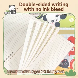 Cuaderno de espiral de dibujos animados con 60 hojas de papel rayado grueso de calidad