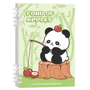 Lindo cuaderno de espiral con diseño de panda de dibujos animados B5/A5 para alumnos