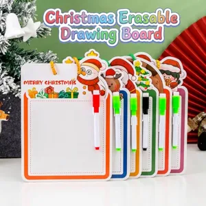 Christmas Cartoon Children Erasable Drawing Board Paper Double Sided Writing Painting Blackboard Educational Gift For Kids
