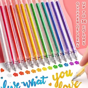 Multicolor Glitter Gel Pens Set For Students Scrapbooking Smooth Writing Glitter Drawing Markers For Art Coloring School Office