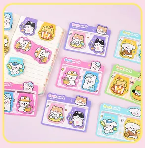 Detailed view of cute cartoon animal magnetic bookmarks on colorful backing cards