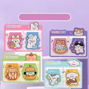 Cute Cartoon Animal Magnetic Bookmarks Double Sided Magnet Page Clips For Kids Students Reading School Stationery Gift