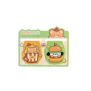 Set of two cute cartoon animal shaped magnetic bookmarks for students and readers