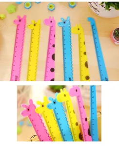 Set bunter Giraffen Lineale 15cm aus Kunststoff für Kinder Schreibwaren Geschenke