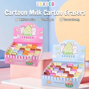 Kreatives Cartoon Tier Und Milchbox Radierer Set Süßes Mini Schreibwaren Überraschungsbox Für Kinder Schule Belohnungen