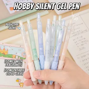 Pastel color retractable scented gel pens set with cloud-feel soft grip for students writing