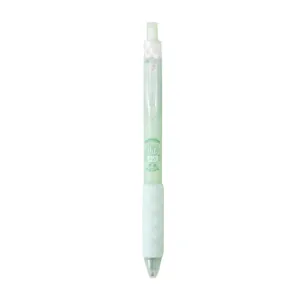 Light green scented retractable gel pen featuring a cute aloe vera cartoon character design