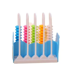 Ábaco de plástico de 5 columnas coloridas para el aprendizaje de matemáticas infantil.