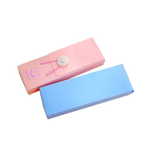 Kreatives Pastell-Federmäppchen-Set mit Gummiband und süßem Lächeln-Verschluss