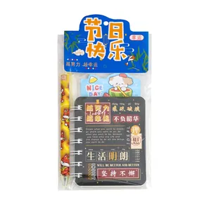 Cute cartoon stationery gift set featuring a spiral notebook and matching ballpoint pen