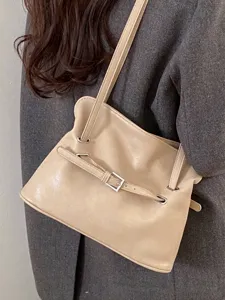 Bolso tote grande beige minimalista para mujer, elegante bolso de hombro diario