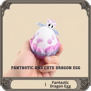 Detailed 3D printed fantasy dragon egg ornament held in hand for creative Easter gift